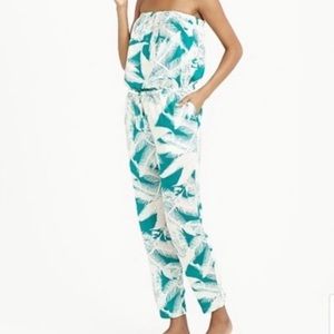 J. Crew tropical leaves jumpsuit